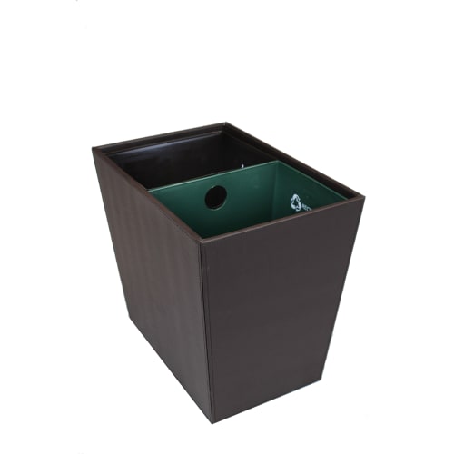 Cesto de Basura/Cesto de Reciclaje con Doble Compartimento, 22.5 Cuartos, Marrón Oscuro